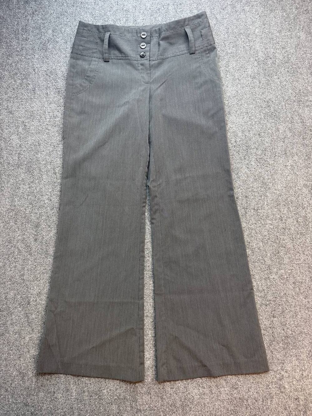 Catch My i Women’s Size 9 Gray Pinstripe Wide Leg Dress Pants Trousers